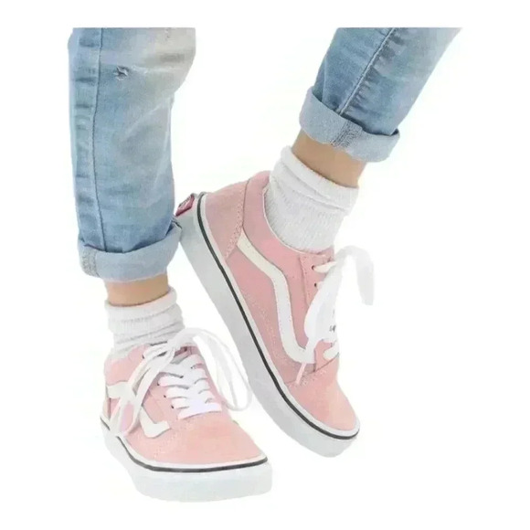 NWT Vans Kids Old Skool Shoe - Powder Pink - MultiSize - Picture 2 of 11